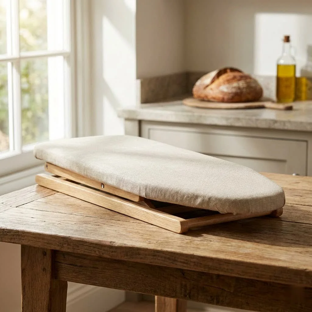Ironing board with iron and clothes